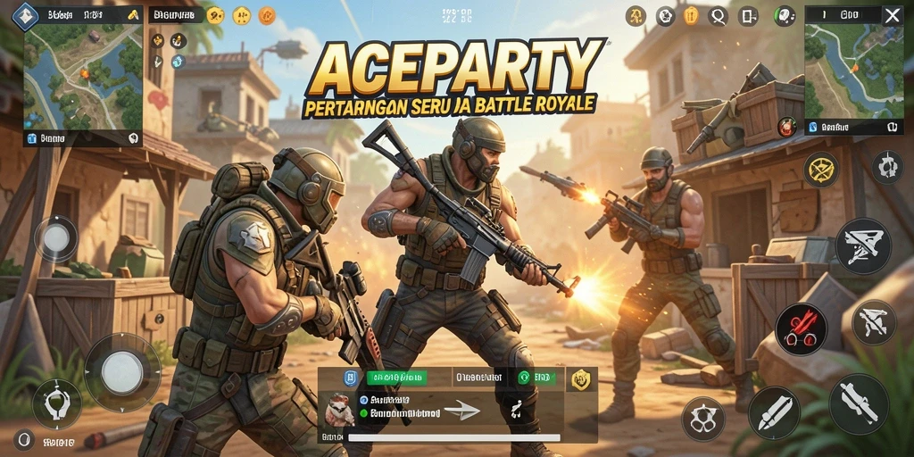 Gameplay intens dalam pertarungan Battle Royale yang seru.