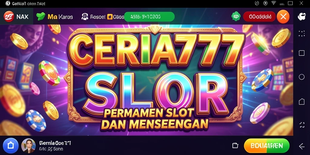 Screenshot gameplay CERIA777 menampilkan putaran slot yang penuh warna.