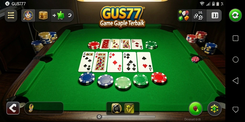 Tampilan screenshot GUS77 menampilkan aksi seru permainan Gaple.