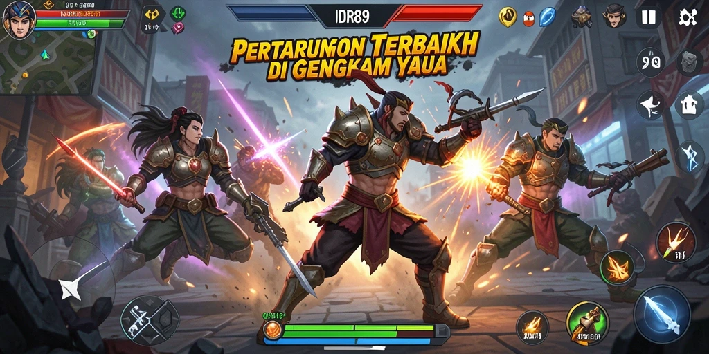 Tampilan pertarungan intens dalam IDR89 dengan karakter unik yang beraksi.