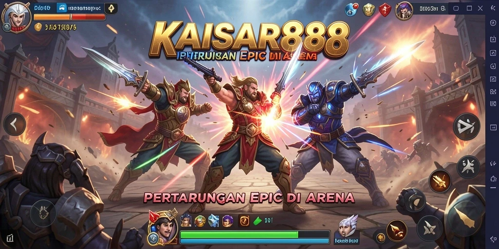 Screenshot menunjukkan aksi pertarungan seru dalam KAISAR888.
