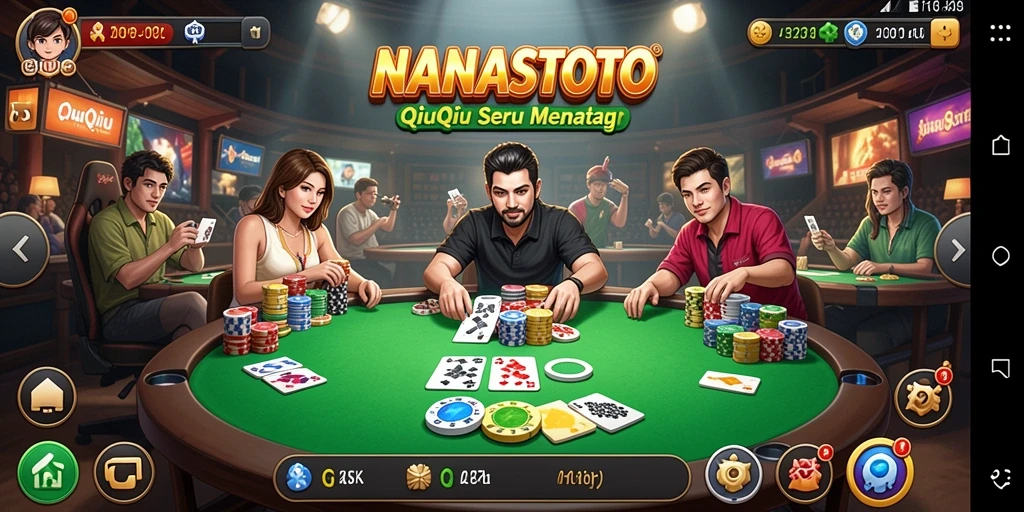 Tampilan menarik dari permainan QiuQiu NANASTOTO dengan gameplay yang seru.