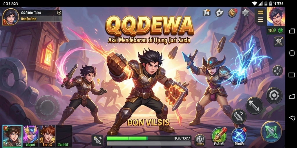 Tangkapan layar dari gameplay mendebarkan QQDEWA saat bertarung melawan musuh.