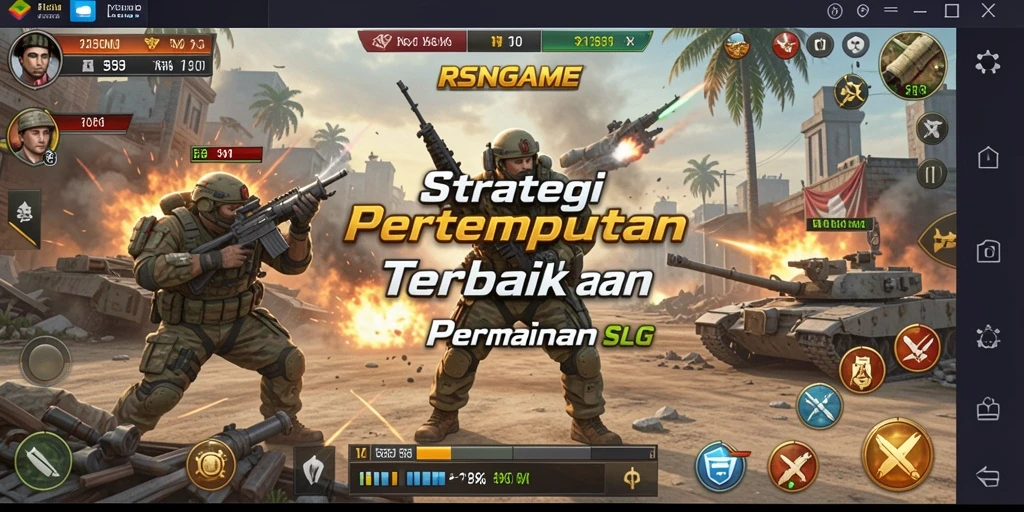 Screenshot gameplay RSNGAME yang menunjukkan strategi SLG yang mendebarkan.