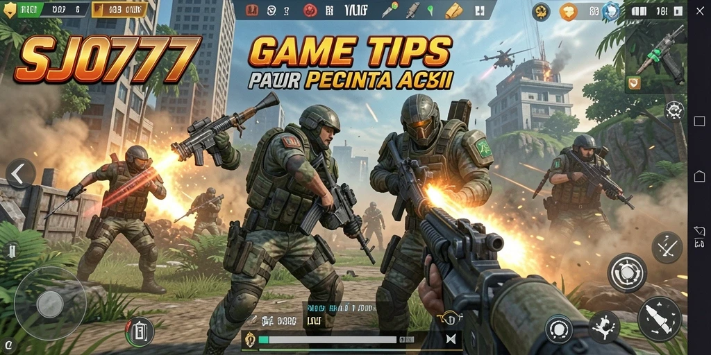 Gameplay SJO777 yang penuh aksi dalam mode TPS.