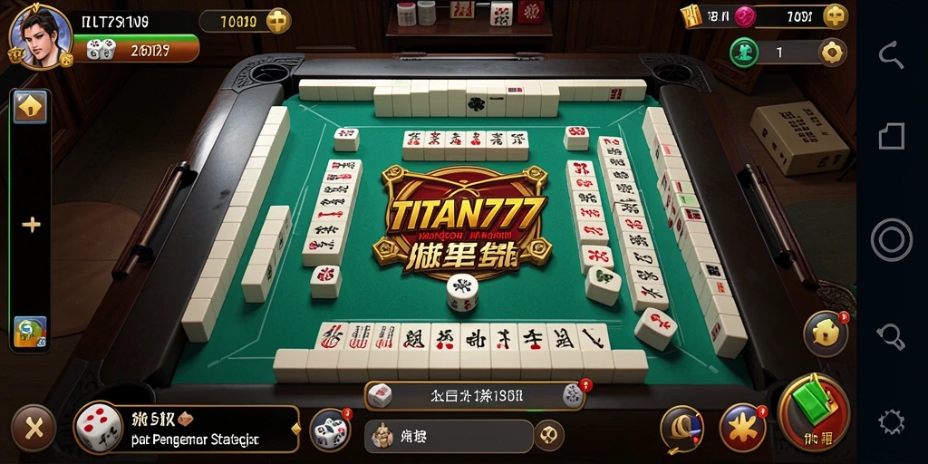 Tampilan gameplay menarik dari TITAN777 dalam bermain Mahjong.